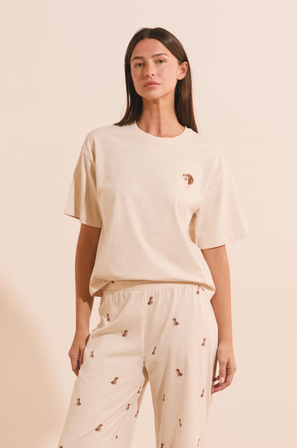 Ensemble de pyjama 2 pi&egrave;ces &agrave; motifs chiens;${refinementColor}