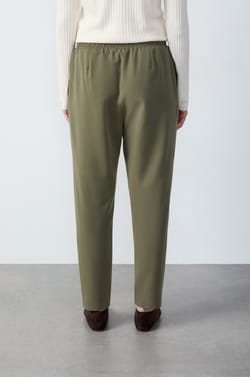 Cigarette Trousers with Tie Belt;${refinementColor}