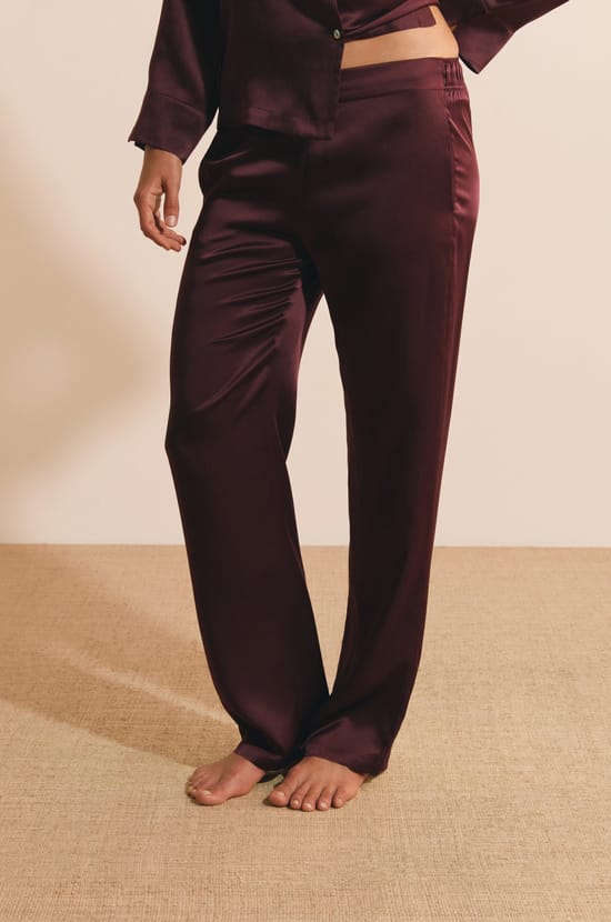 Pantalon de pyjama en soie;${refinementColor}