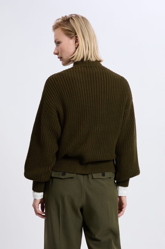 Gilet à manches longues grosse maille;${refinementColor}