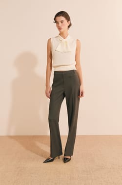 Pull sans manches avec lien &agrave; nouer en coton;${refinementColor}