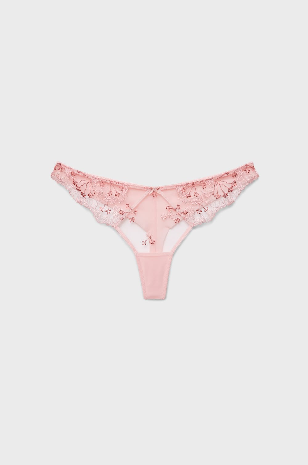 Embroidered Tulle Tanga;${refinementColor}