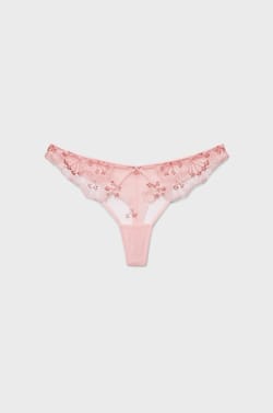 Embroidered Tulle Tanga;${refinementColor}