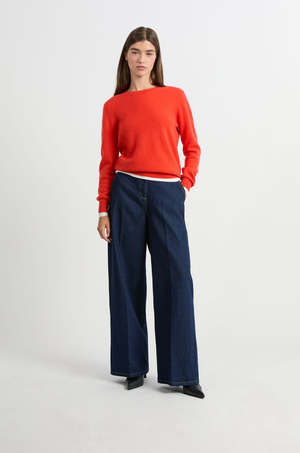 Pull col rond en cachemire;${refinementColor}