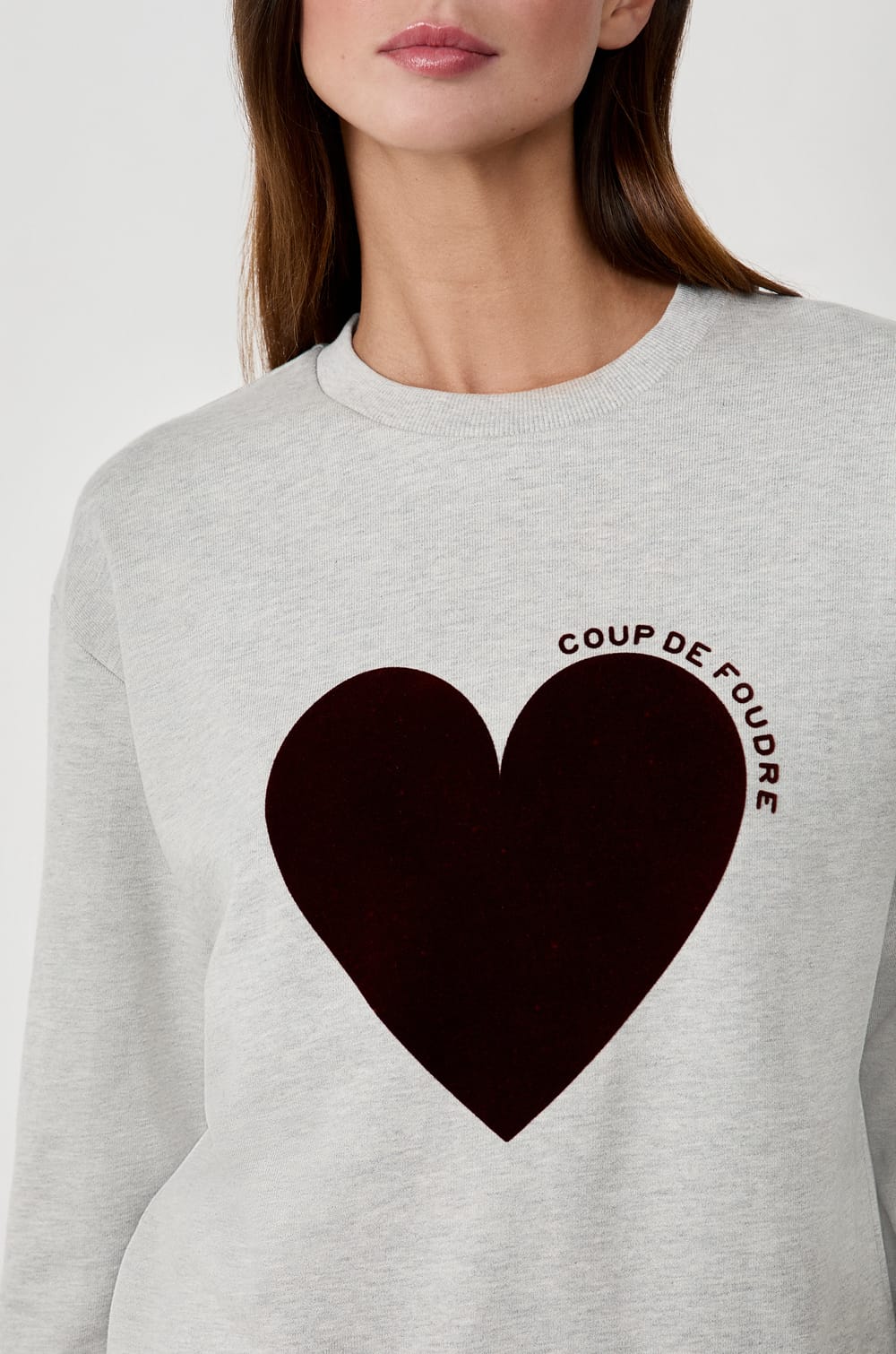 Heart print sweatshirt;${refinementColor}