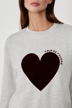 Heart print sweatshirt;${refinementColor}