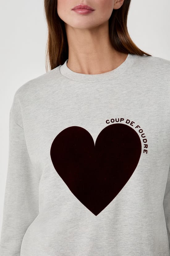Sweat imprimé cœur;${refinementColor}
