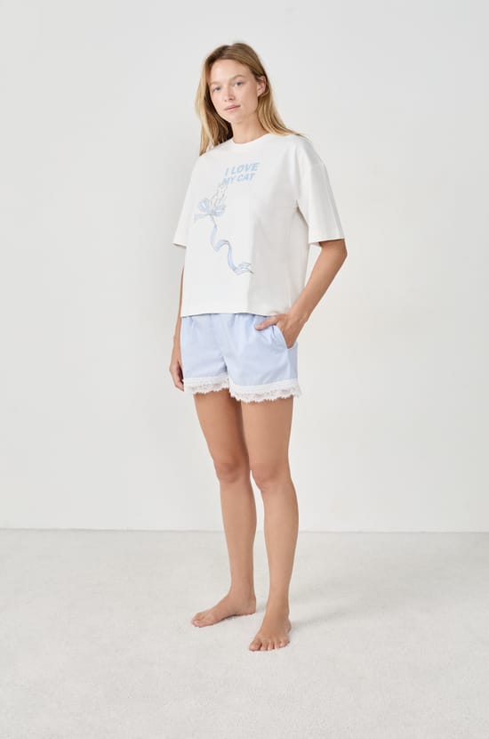 T-shirt de pyjama imprimé;${refinementColor}