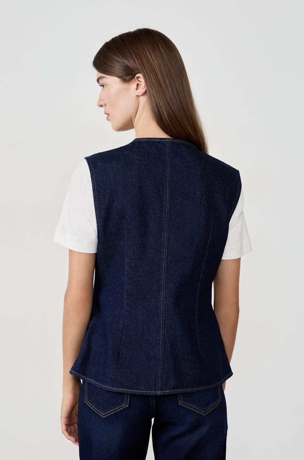 Gilet sans manches &agrave; boutons;${refinementColor}