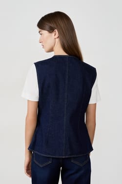 Gilet sans manches &agrave; boutons;${refinementColor}