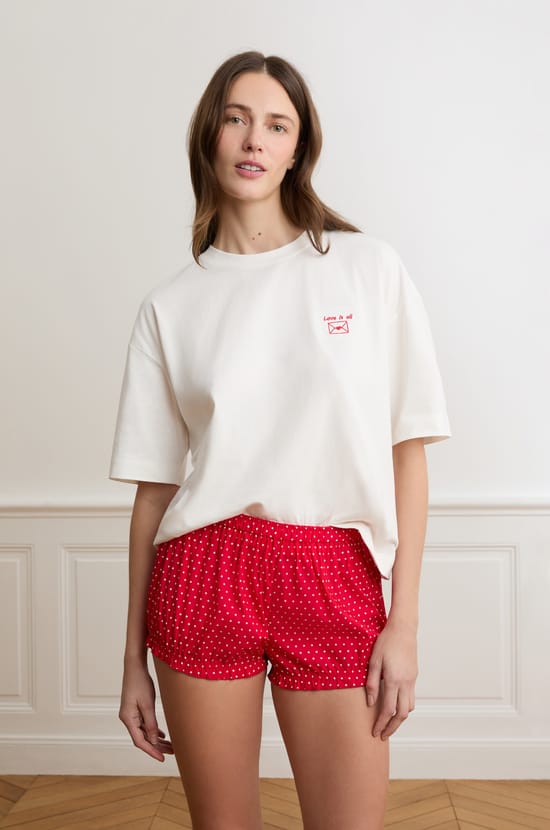 Short bloomer  &agrave; pois avec coton;${refinementColor}