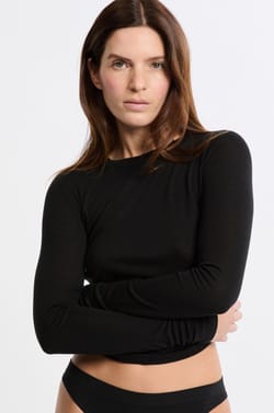 T-shirt thermique col roulé avec laine;${refinementColor}