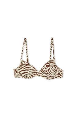 Zebra Print Bikini Top;${refinementColor}