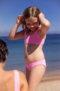 Children's bikini set with bralette and bikini bottoms;${refinementColor}