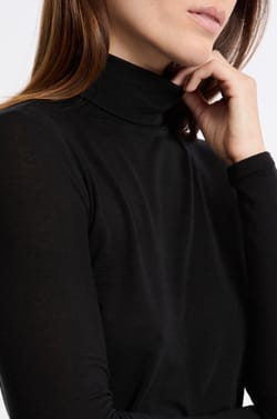 T-shirt thermique col roulé avec cachemire;${refinementColor}