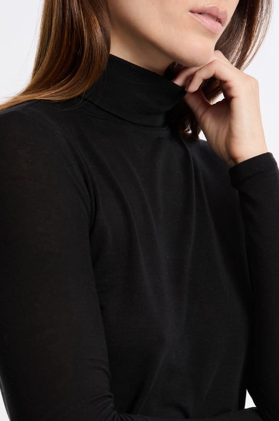 T-shirt thermique col roulé avec cachemire;${refinementColor}
