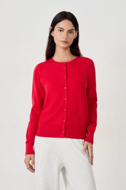 Long-sleeved cardigan with buttons;${refinementColor}