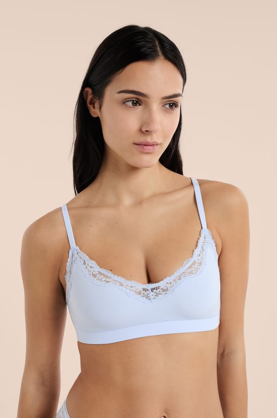 Brassi&egrave;re en microfibre et dentelle;${refinementColor}