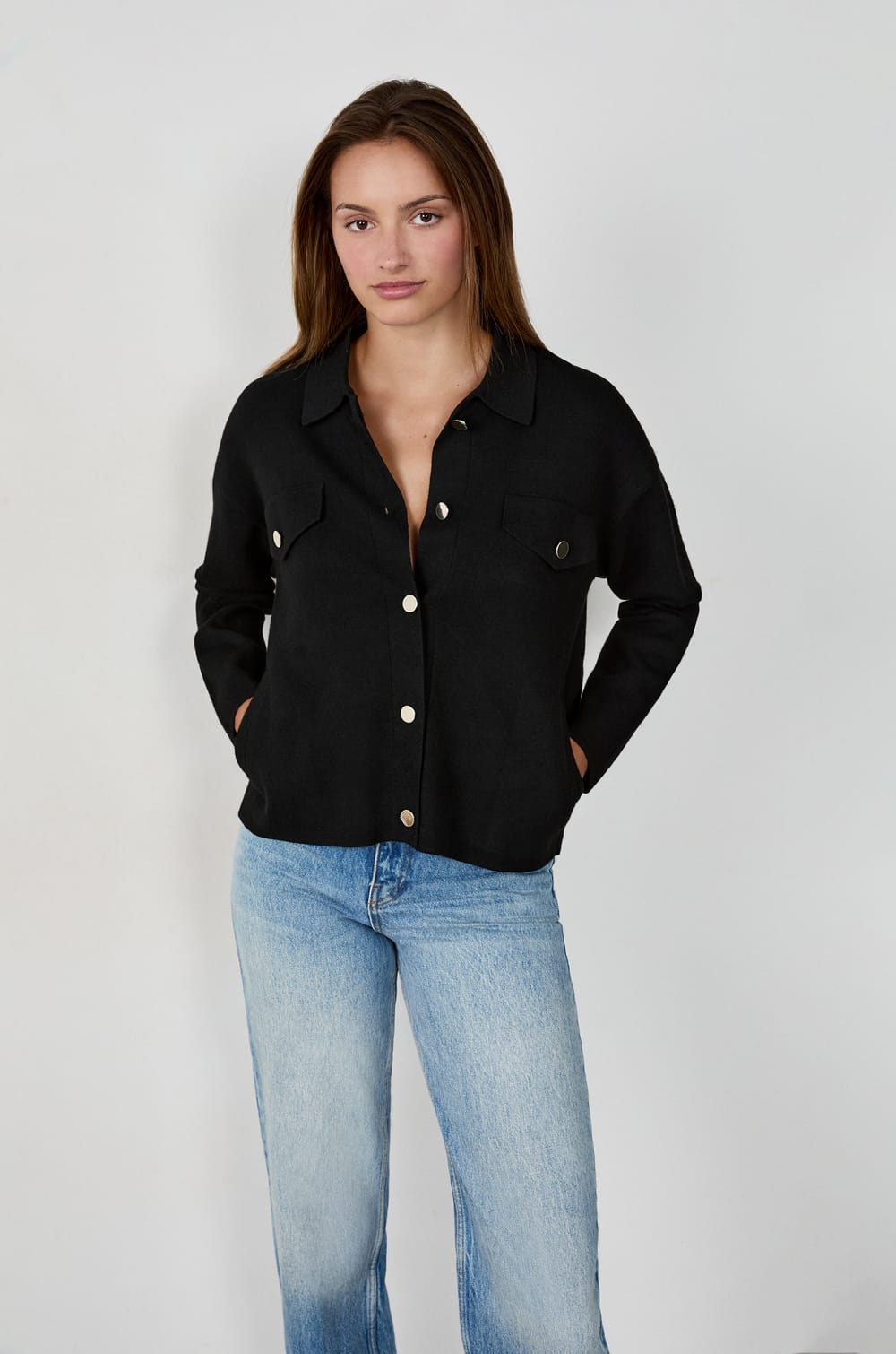 Buttoned Cardigan;${refinementColor}