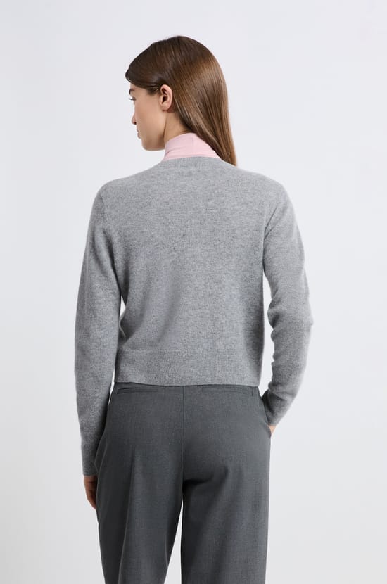 Cashmere cardigan with buttons;${refinementColor}