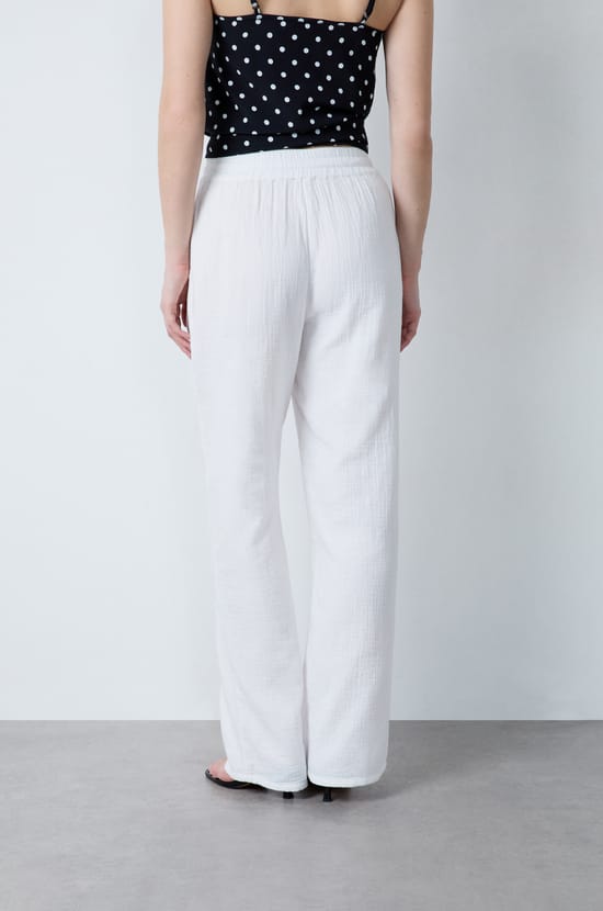 Cotton honeycomb trousers;${refinementColor}