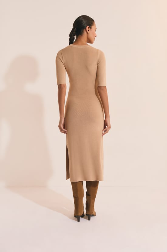 Long Fine Knit Dress;${refinementColor}
