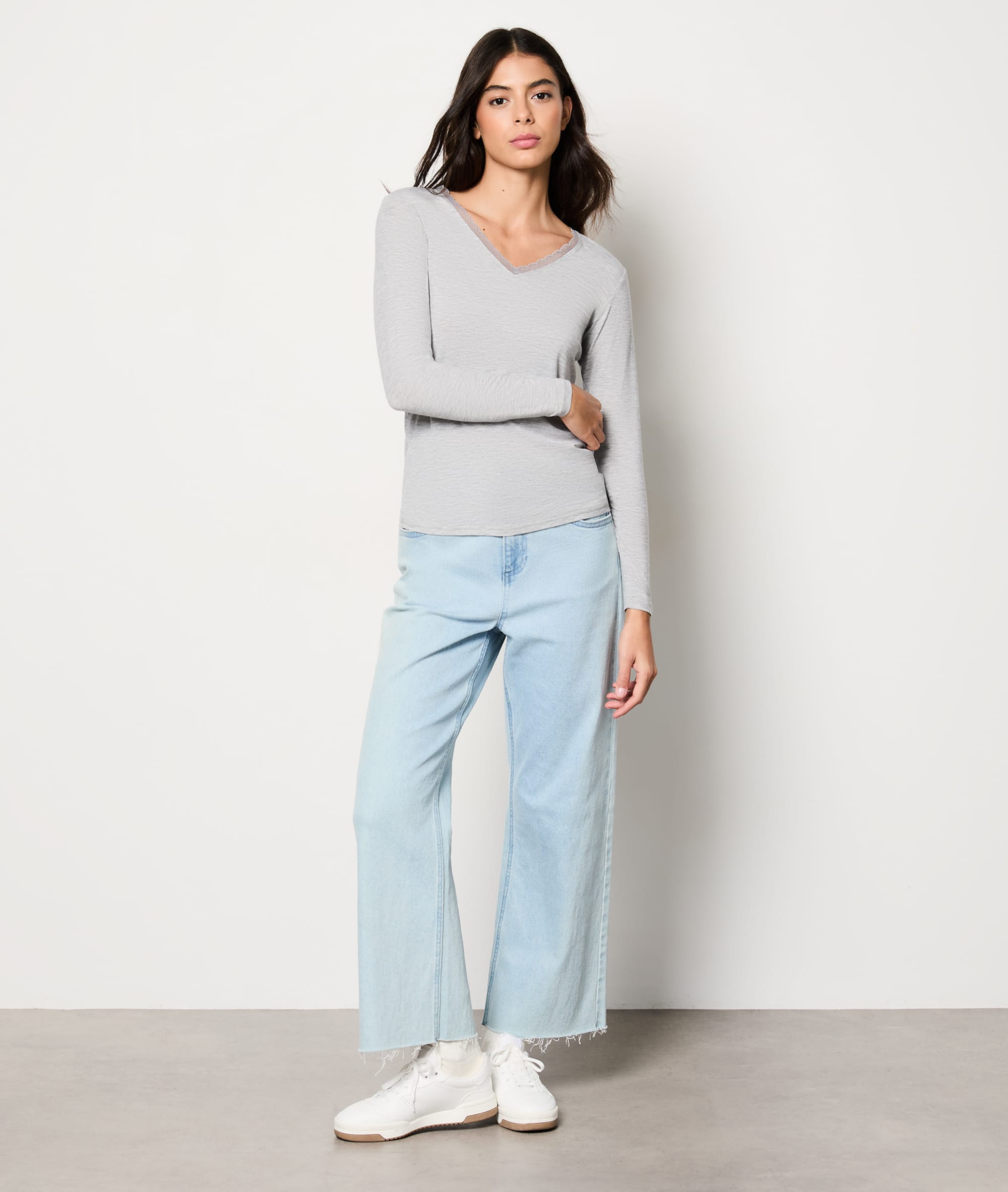Lot De 3 T-shirts Thermiques Manches Longues Fille - Coton/polyester - Col Rond - Coupe Ajustée