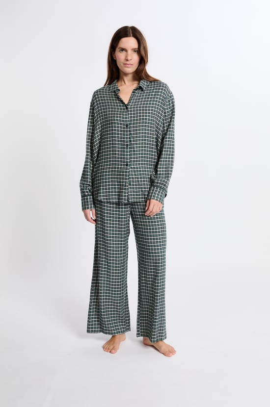 Chemise de pyjama à carreaux;${refinementColor}