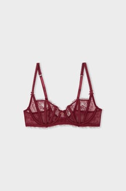 Soutien-gorge corbeille en tulle et satin;${refinementColor}
