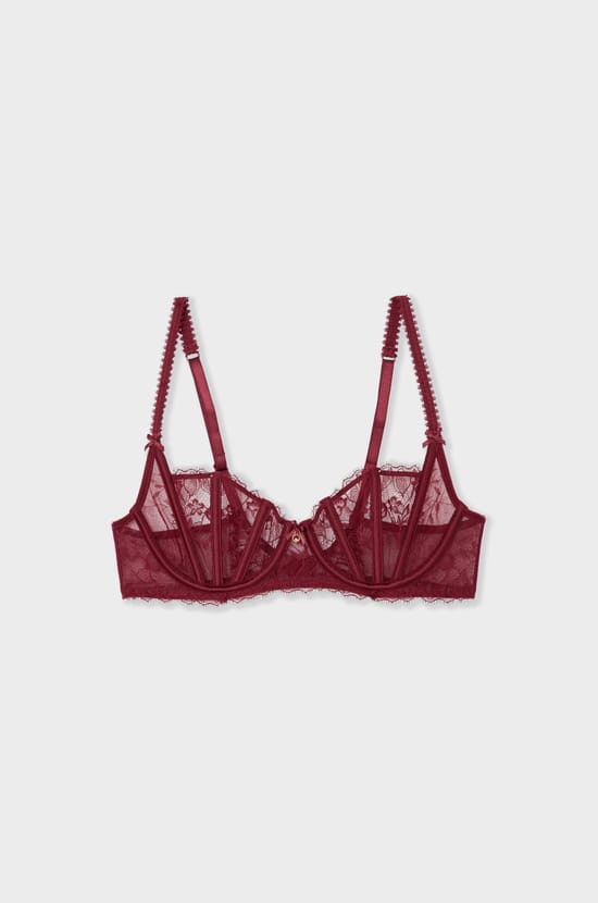 Soutien-gorge corbeille en tulle et satin;${refinementColor}