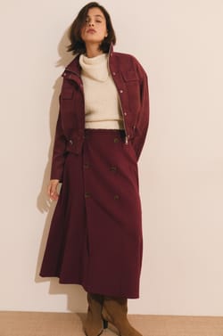 Jupe longue avec d&eacute;tails boutons;${refinementColor}