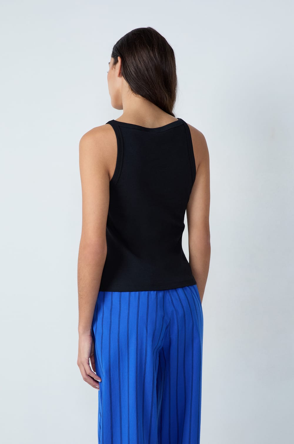 Débardeur côtelé en coton;${refinementColor}