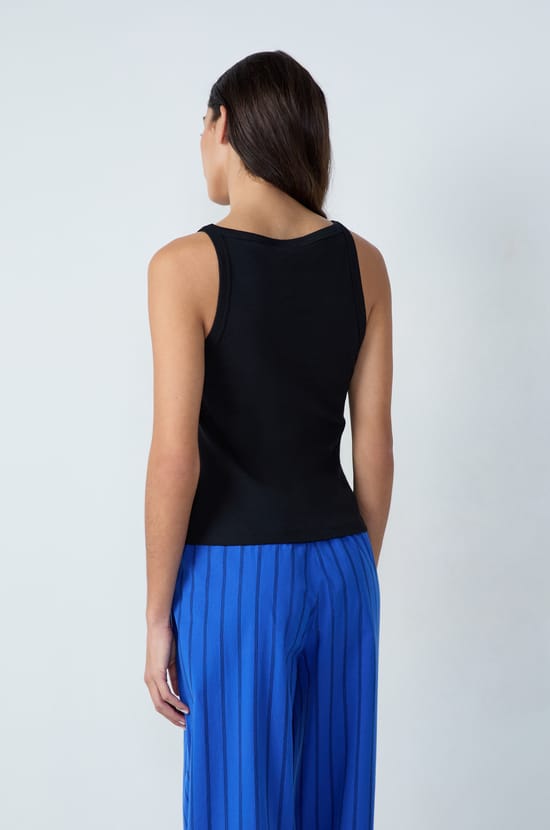 Débardeur côtelé en coton;${refinementColor}