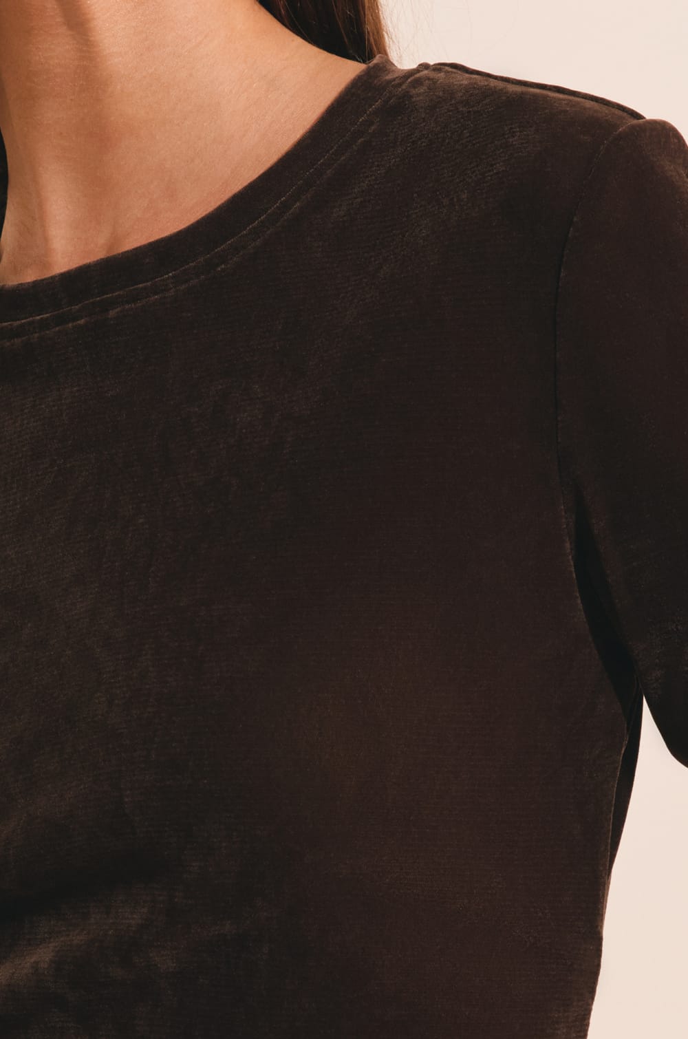 T-shirt manches courtes en velours;${refinementColor}