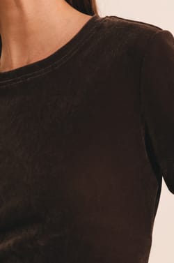 T-shirt manches courtes en velours;${refinementColor}