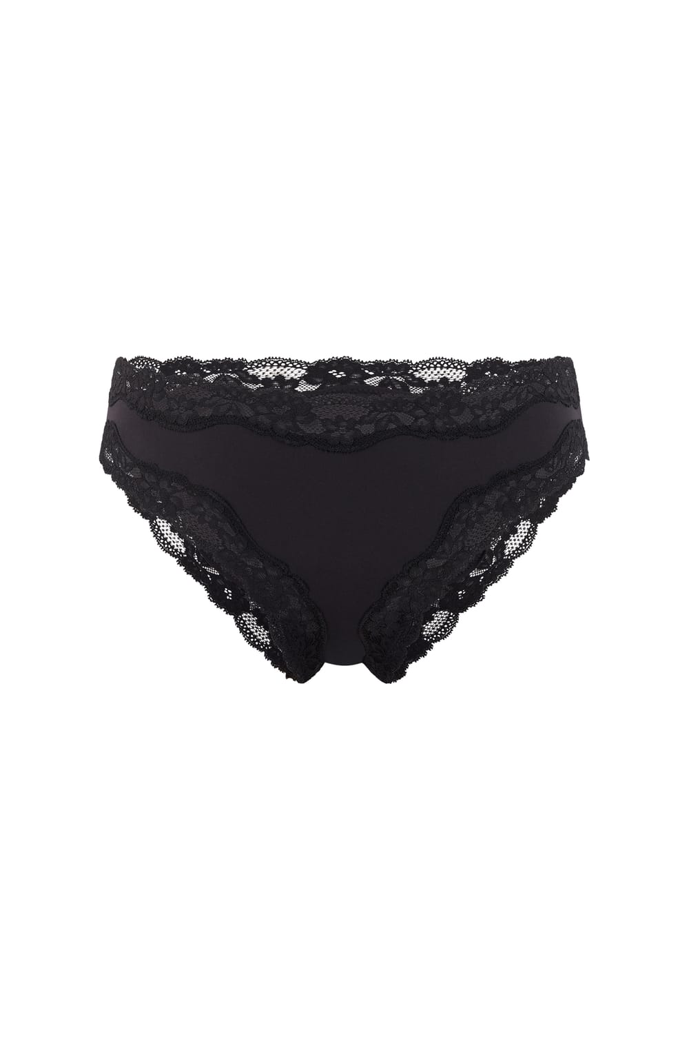 Culotte en microfibre et dentelle;${refinementColor}