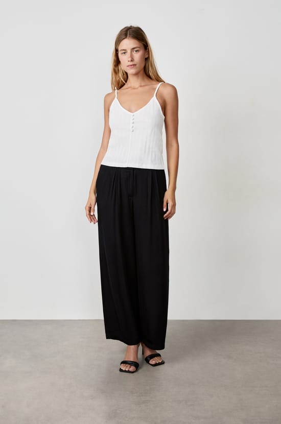 Cotton Tank Top with Thin Straps;${refinementColor}