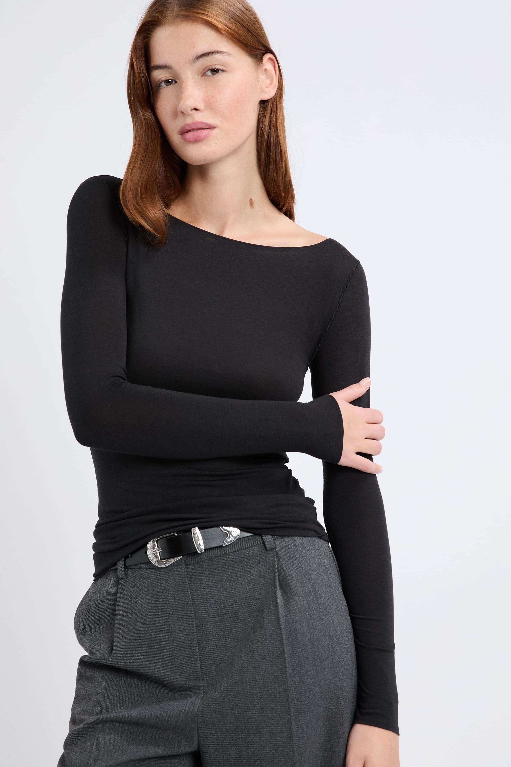 Thermal boat neck t-shirt - WARME UP - NOIR - ETAM