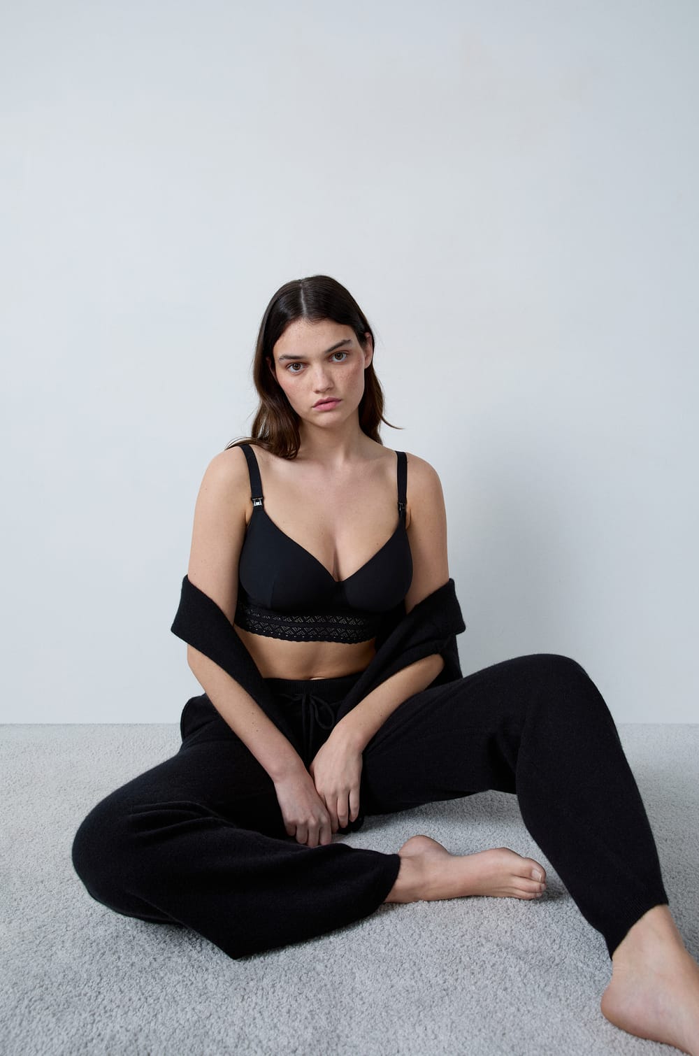 Lightly Lined Bra with Nursing Clips;${refinementColor}
