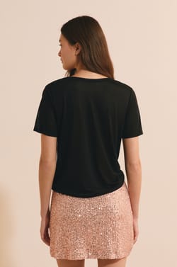 T-shirt col V manches courtes;${refinementColor}