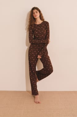 Pantalon de pyjama &agrave; motifs;${refinementColor}