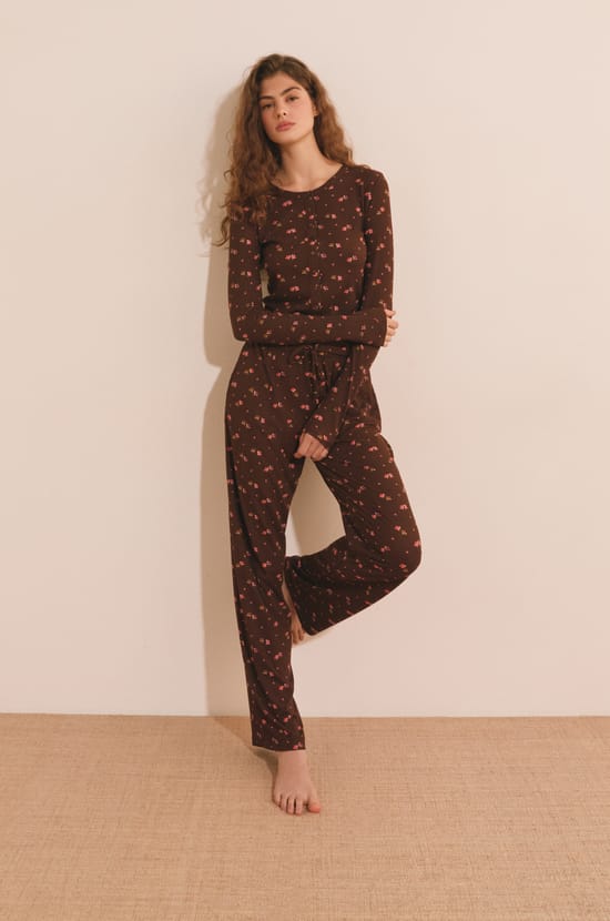 Pantalon de pyjama &agrave; motifs;${refinementColor}