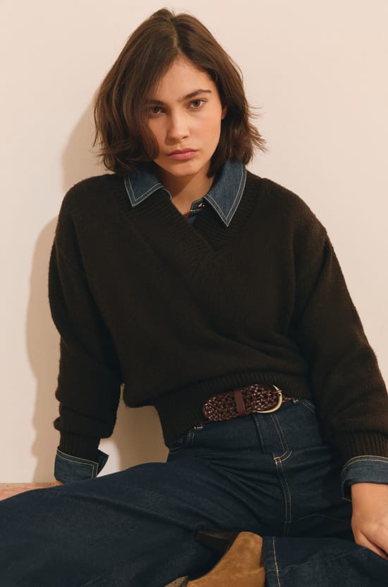 Pull col V en maile;${refinementColor}