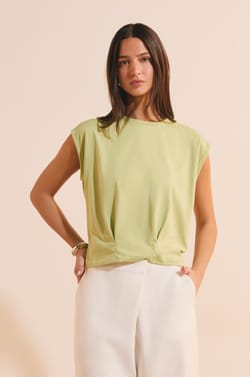 T-shirt col rond avec coton;${refinementColor}