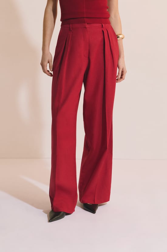 Pantal&oacute;n ancho de lino;${refinementColor}