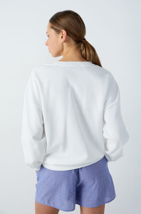 Cotton Pajama Sweatshirt;${refinementColor}