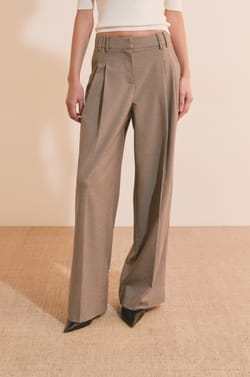 Pantalon droit &agrave; carreaux;${refinementColor}