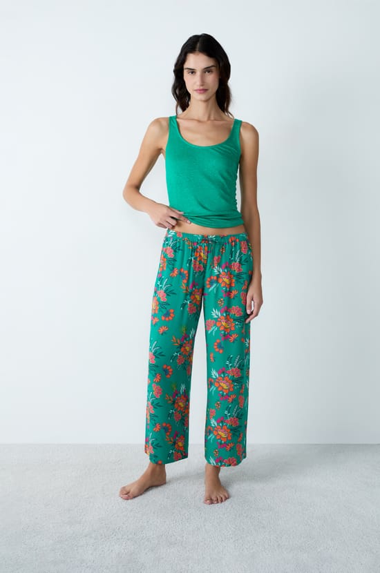 Pantalón de pijama estampado;${refinementColor}