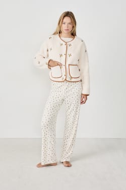 Veste avec broderies fleurs;${refinementColor}