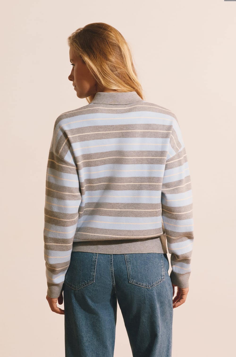 Pull manches longues &agrave; rayures;${refinementColor}